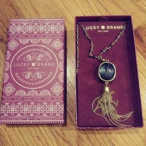 Lucky Brand jeweled tassel necklace